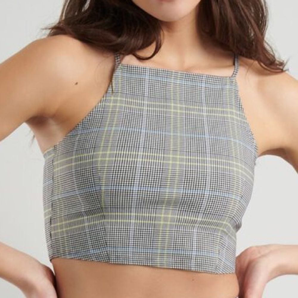 Garage Plaid "As If!" Cropped tank top